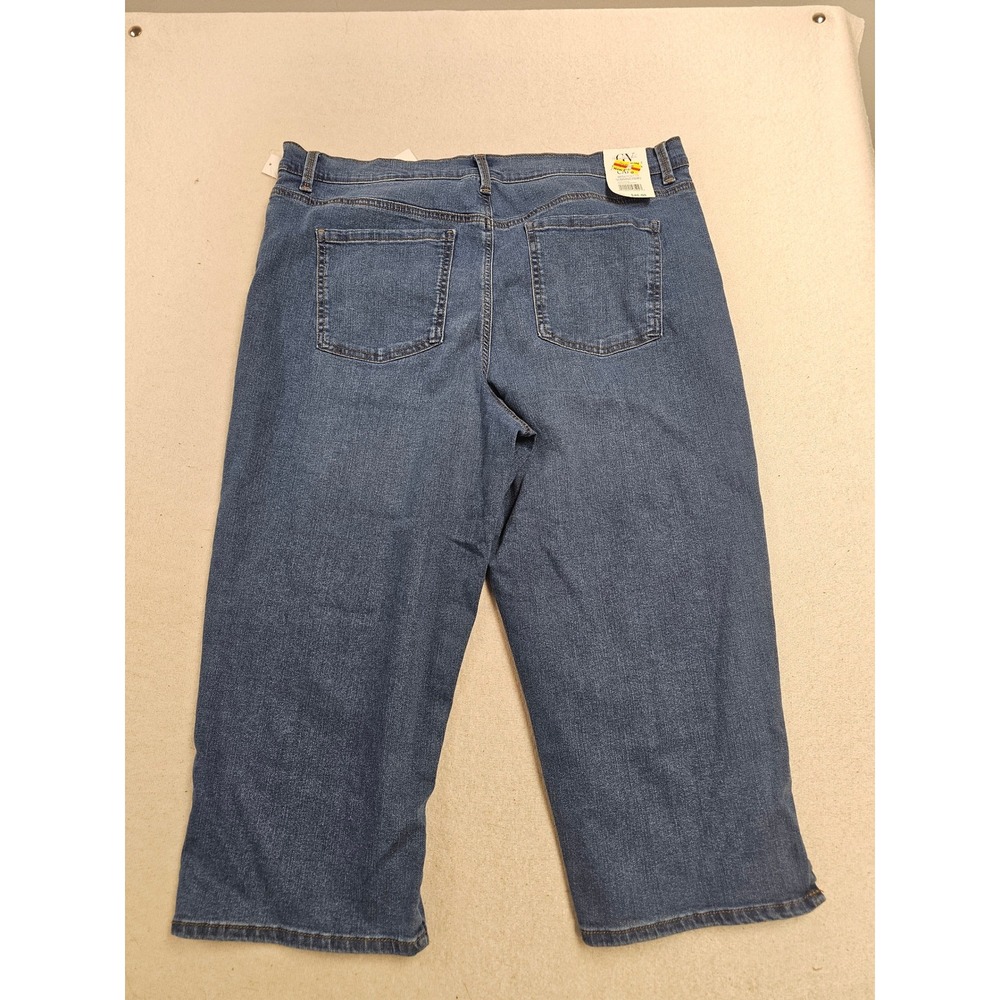 Gloria Vanderbilt Amanda Crop Jeans Womens 18 Blue Slimming Panel Denim 30235703
